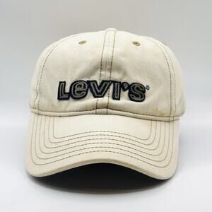 Y2K Levis Baseball Hat Cap Strapback Off White Adjustable Dad Cap